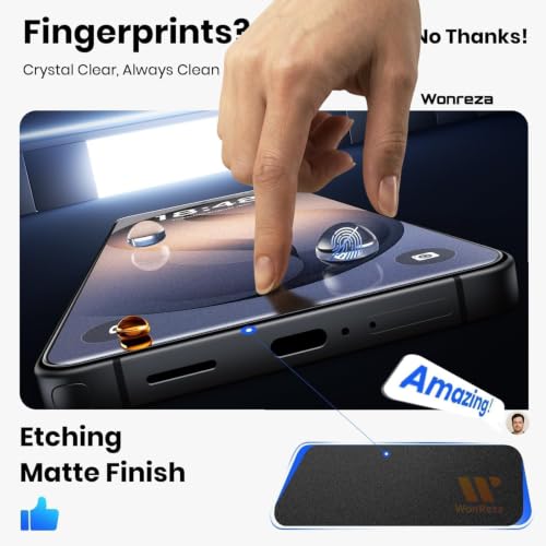 Image of Pack 1- Matte Screen Glass Protector for Realme 16x 5G Matte Tempered Glass Edge to Edge [Anti-FingerPrint | Anti-Glare | Camera Cutout] - installation Kit