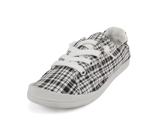 Image of Soda Flat Women Shoes Linen Canvas Slip On Sneakers Lace Up Style Loafers Zig-S