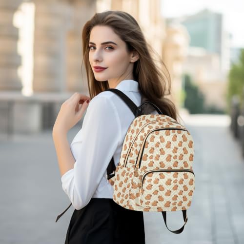 Mochila de capibaras kawaii con tres compartimentos seguros para mujer activa 6