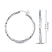 Charmsy 925 Sterling Silver Diamond Cut Hoop Earrings for Women - 925 Silver Click-Top Hoop Earrings | Women's Round Hoops Earring 30mm | Classic Italian Diamond-Cut Silver Jewelry