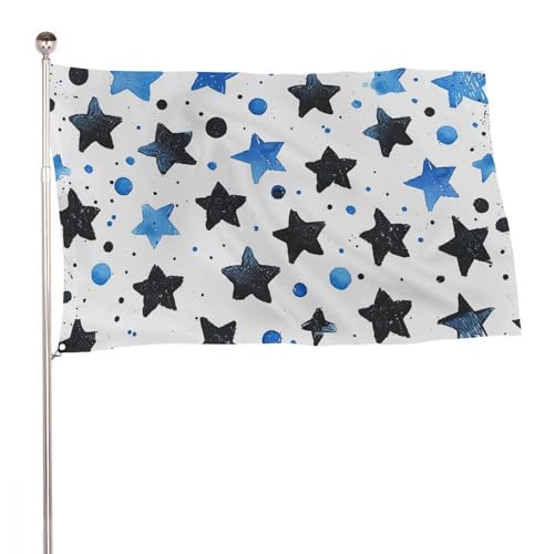 Drapeau extérieur étoile noire de 1,5x2,4 m pour une décoration moderne