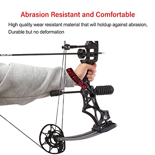 Sopoger Archery Bow Wrist Sling Adjustable Hunting Wrist Strap Braided For Compound Bow Target Shooting Accessories (Black Red) #TOP2