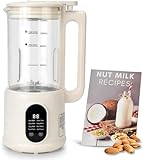 Automatic Nut Milk Maker, 8 in1 45oz Soybean Milk Machine for Homemade Coconut, Soy, Oat, Almond, Plant-Based Milk and Non Dairy Beverages, 12 Hours Timer/Auto-Clean/Room Temp/Keep Warm/Boil/Low-Noise
