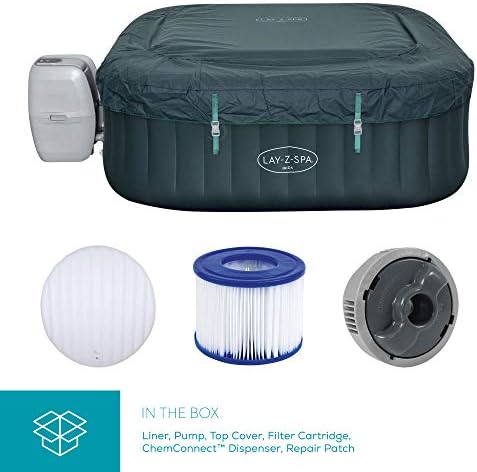 Lay-Z-Spa Ibiza Hot Tub 140, AirJet Massage System Inflatable Spa with Freeze Shield and Rapid Heating, 4-6 Person