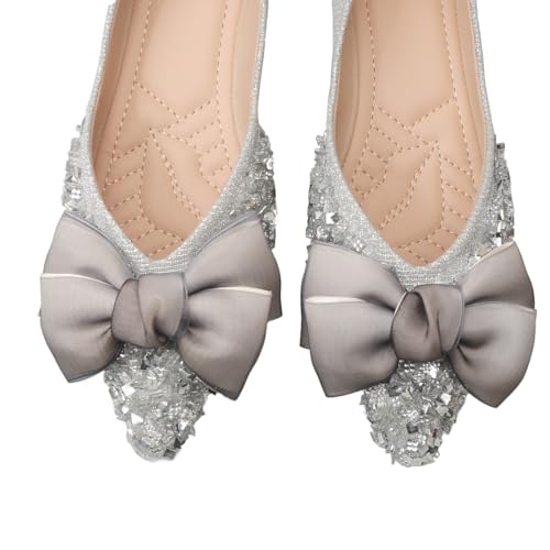 Flats Women Rhinestone Wedding Flats Comfort Pointed Toe Ballet Flats Dress Flats for Women4