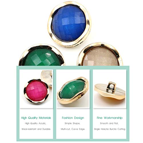 Wanana 12-30Pcs Multi Size Multicolor Curve Gold Edge Single Hole Round Button For Diy Sewing Accessories Overcoat Pajamas Cotton Down Jacket Orange 25Mm-16Pcs #TOP3