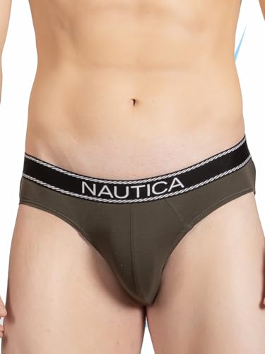 Image of Nautica Men's Cotton Blend Classic Solid Briefs