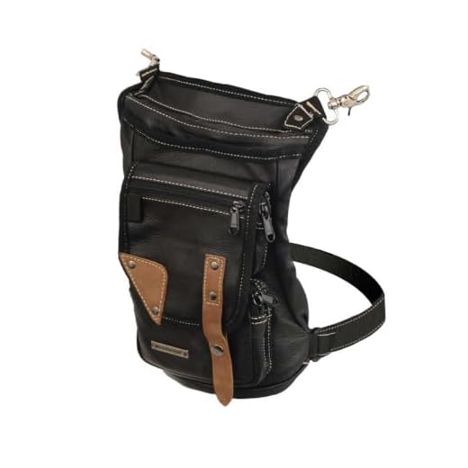 Milwaukee Leather MP8880 Black Conceal and Carry Leather Thigh Bag with Waist Belt - One Size
