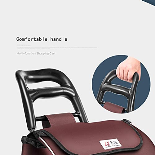 gbgymjm Einkaufstrolley-Tasche faltbar, Küchenaufbewahrung Utility-Carts Einkaufswagen Handwagen Auto Gepäckwagen… – Bild 5