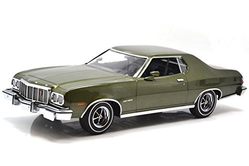 Coche a escala Ford Gran Torino 1976 verde 1:18, réplica coleccionable Greenlight