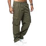 WZIKAI Mens Cargo Pants Casual Joggers Sweatpants Athletic Workout Hiking Pants with Multi-Pockets Army Green XXL