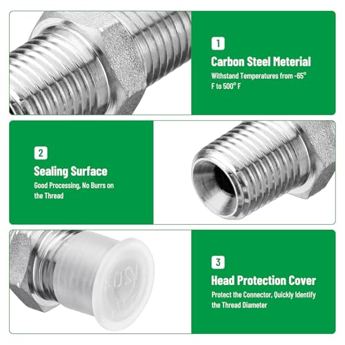 Image of 10 Pack Hydraulic Adapter Fitting: 1 /4 inch NPTF Male x 1 /4 inch NPTF Male