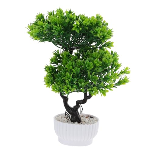 NOLITOY Simulierte Bonsai Kiefer Aus Kunststoff Künstlicher Bonsai Baum Für Heimdekoration Langlebige Grüne Nadelbaum Dekoration Ohne Pflege Für Tisch Und Gartendeko