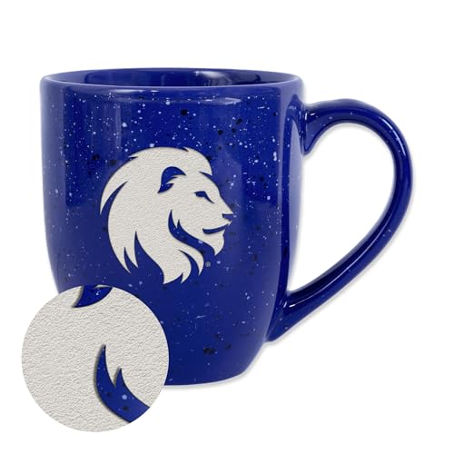 Rico Industries NCAA Texas A&M–Commerce Lions Primary Logo Royal 16 oz Team Color Laser Engraved Speckled Ceramic Coffee Mug