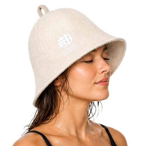100% Cotton Sauna Hat Double-Layer Reversible Cap Japanese Design