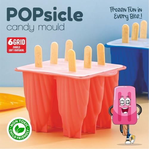 Image of BPA Free Ice Lolly and Kulfi Maker Set of 8 Reusable Popsicle Moulds Food Grade Plastic Ice Cream Popsicle Maker for Home Kitchen Multicolor (Rich Pink)