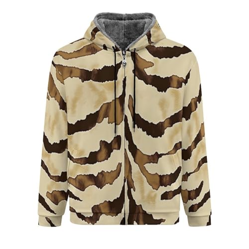 Sweat à capuche zippé imprimé tigre pour vos sorties décontractées et soirées d'hiver cocooning