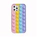 Hnzxy Sensorial Fidget Juguete Funda, Push Pop Bubble Sensory Toy Funda, Pop It Figit Toy Carcasa Necesidades Especiales Aliviador del Antiestrés del Juguetes Funda para iPhone 11