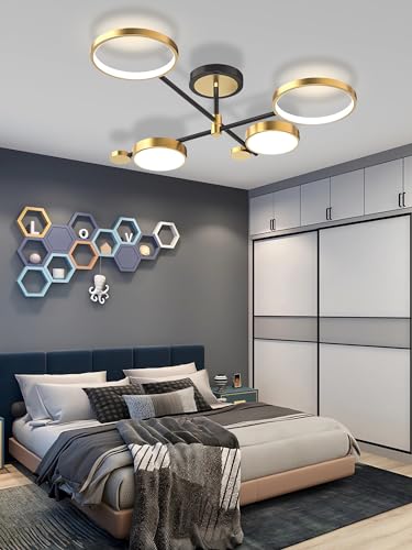 Plafonnier LED moderne Slish noir à télécommande pour illuminer votre chambre