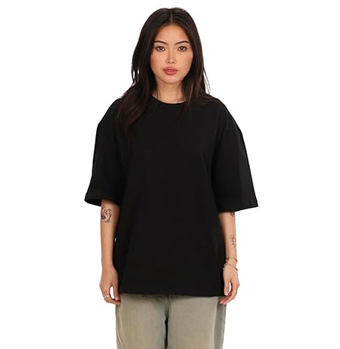 Vesti IT645T 8.1 oz Max Heavyweight Oversized Tee, Black, Extra Large - Made in Italy
