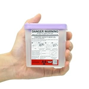 0.2L Size Portable Pen-Needle Disposal Container [Pack of 3] Diabetes Care (0.2L, Purple+Clear, 3)