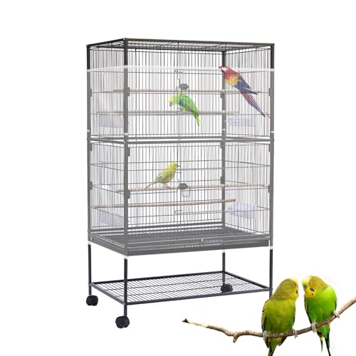 Gaiola de pássaro, captador de sementes, grande, ajustável, capa de rede de gaiola de pássaro, prote