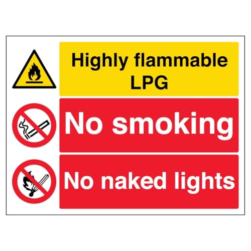 Panneau No Smoking Naked Lights rigide sécurité incendie 400x300