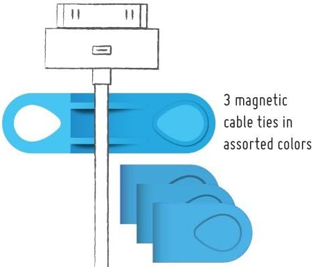 MOS Magnetic Cable Tie 3-Pack, Replacements for use with MOS Organizer