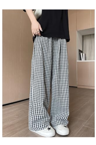 Women's Y2K Grunge Pants Plaid High Waist Loose Gingham Trousers Wide Leg Casual Acubi Bottoms Kawaii Aesthetic Clothing3