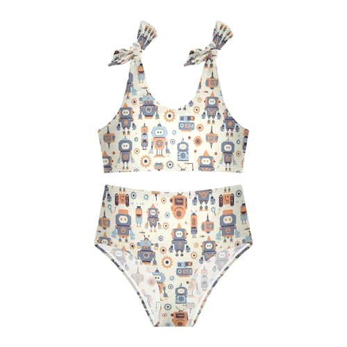 Wusikd Cute Robots Gears Girls Swimsuits Two Piece Swimwear Bikini Set for for Girls Size 3T3