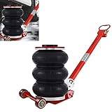 【Einfach zu bedienen】:Leistungsstark und sehr schnell zu bedienen. Der dreifache Wagenheber ist der einfachste und schnellste Weg, um das Auto anzuheben. Es bläst sich mit Druckluft auf.