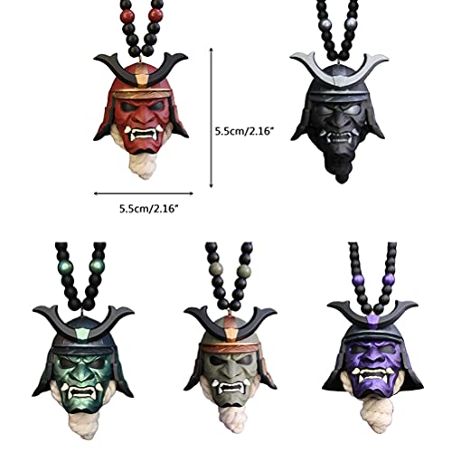 Moanyt Pingente de pendurar para carro, Samurai Hannya japonês Oni capacete carro retrovisor pingent
