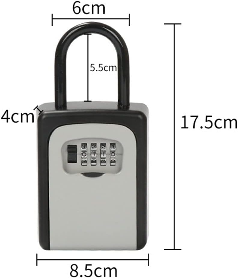 JSEIAJB 4 Digit Combination Wall Mounted Key Safe Box Storage Keybox Key Storage Lock Box Waterproof Cover for Home Outdoor Use