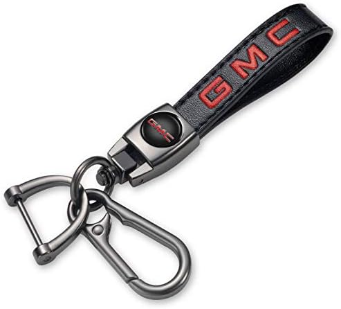 1Pack Leather Keychain Compatible with GMC Sierra Denali Canyon Terrain Yukon Jimmy Acadia Family Present for Man and Woman(Black)…