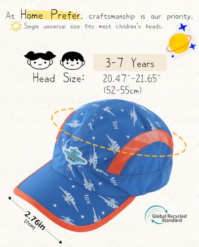 Image of Home Prefer Kids Lightweight Quick Drying Sun Hat Airy Mesh UV Protection Caps Boys Girls UPF50 Baseball Caps Run Beach Water