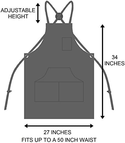 Hudson Durable Goods - Professional Grade Chef Apron for Kitchen, BBQ, and Grill