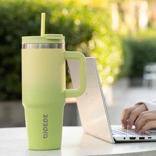 BJPKPK Insulated Tumblers With Handle And Straw 40 oz Stainless Steel Tumbler Cups With Lid,Day And Night - Image 3