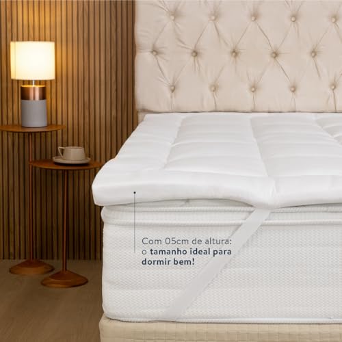 Pillow Top Colchão Cama Casal Queen Acolchoado Micro Percal 400 fios Macio