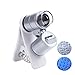 Ewinever 60X Zoom LED Clip-On Type Loupe Microscope Jewelry Magnifier Jewelry Loupe Magnifier Micro Lens for Universal Mobile Phones Pocket Size