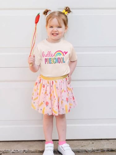 Image of First Day of School Shirt Girls Boys Preschool to 5th Grade Tshirt Kids Back to School Graphic Tee Tops