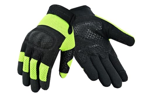RAXUS Guantes de Moto para Hombre – Verano, Transpirables con Protección de Nudillos Homologados CE (Flour, XXL)