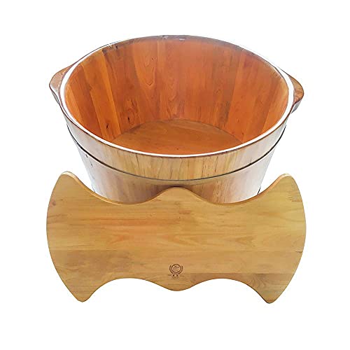 Bol de bain de pieds en bois portable et grand récipient de cèdre épais
