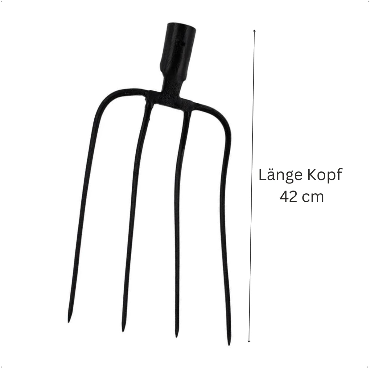Rekord Dunggabel (Stahl, geschmiedet) mit 4 Zinken, Arbeitsbreite: ca. 22 cm, optional auch mit 130 cm Stiel verfügbar, Mistforke, Mistgabel, Forke, Kompostgabel