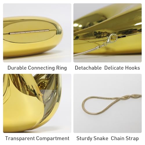 Image of Acrylic Evening Handbags for Women Unique Moon Shape Clutch Purse Top-handle Hobo Bag for Wedding Party Cocktail