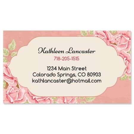 Romantic Rose Custom Printed Business Cards - Set of 250 - 2 x 3-½ inches - Matte Finish - Single-Sided - Great for Graduations and Personalized Gifts, Printed in the USA, by Colorful Images