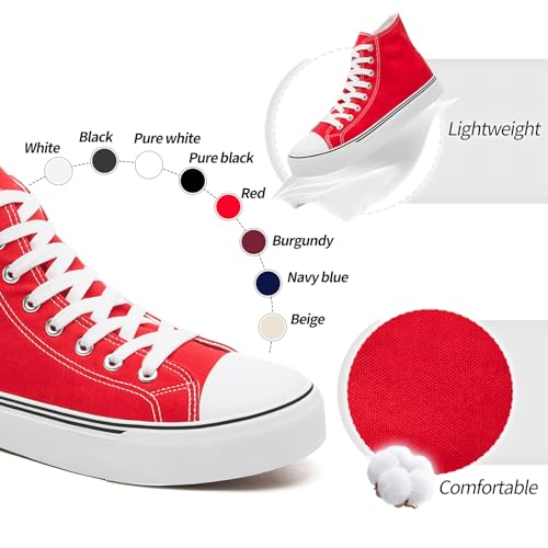 Image of yageyan Men's High Top Canvas Sneakers Fashion Lace up Walking Shoes Casual Classic