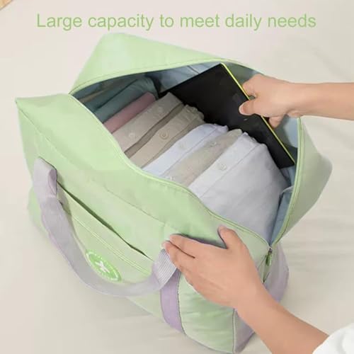 Image of CAVALO - Be Unique Travel Bags for Luggage Spacious with Pockets Foldable Weekender Zipper Duffle Bag, Stylish Handbag Carry on Trolley Bag Waterproof (44 x 18 x 35 cm) (Green)