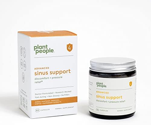 Plant People - Sinus Support | Promote Healthy Immune Response for Discomfort and Pressure in Nose and Head | Natural, USDA Organic, Vegan, Non-GMO, Gluten Free, Vitamins and Supplements | 60 Capsules