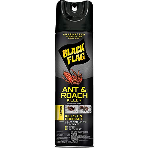 Black Flag Ant and Roach Killer 17.5 Ounces, Aerosol Spray, Lemon Scent