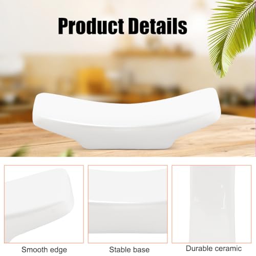 Miniatura 3 de Pligreat 10 Piezas De Porcelana Blanca Soporte De Palillos De Cerámica China Estante De Palillos Para Sushi Japonés Hotel Restringido Chino Soporte De Tenedor De Cuchara Creativo Decoración De Mesa
